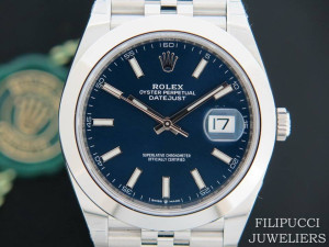 Rolex Datejust 41 Blue Dial NEW 126300 Full Stickers