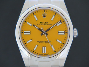 Rolex Oyster Perpetual 41 Yellow Dial 124300 NEW