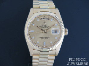 Rolex Day-Date Yellow Gold Diamond Dial 18038   