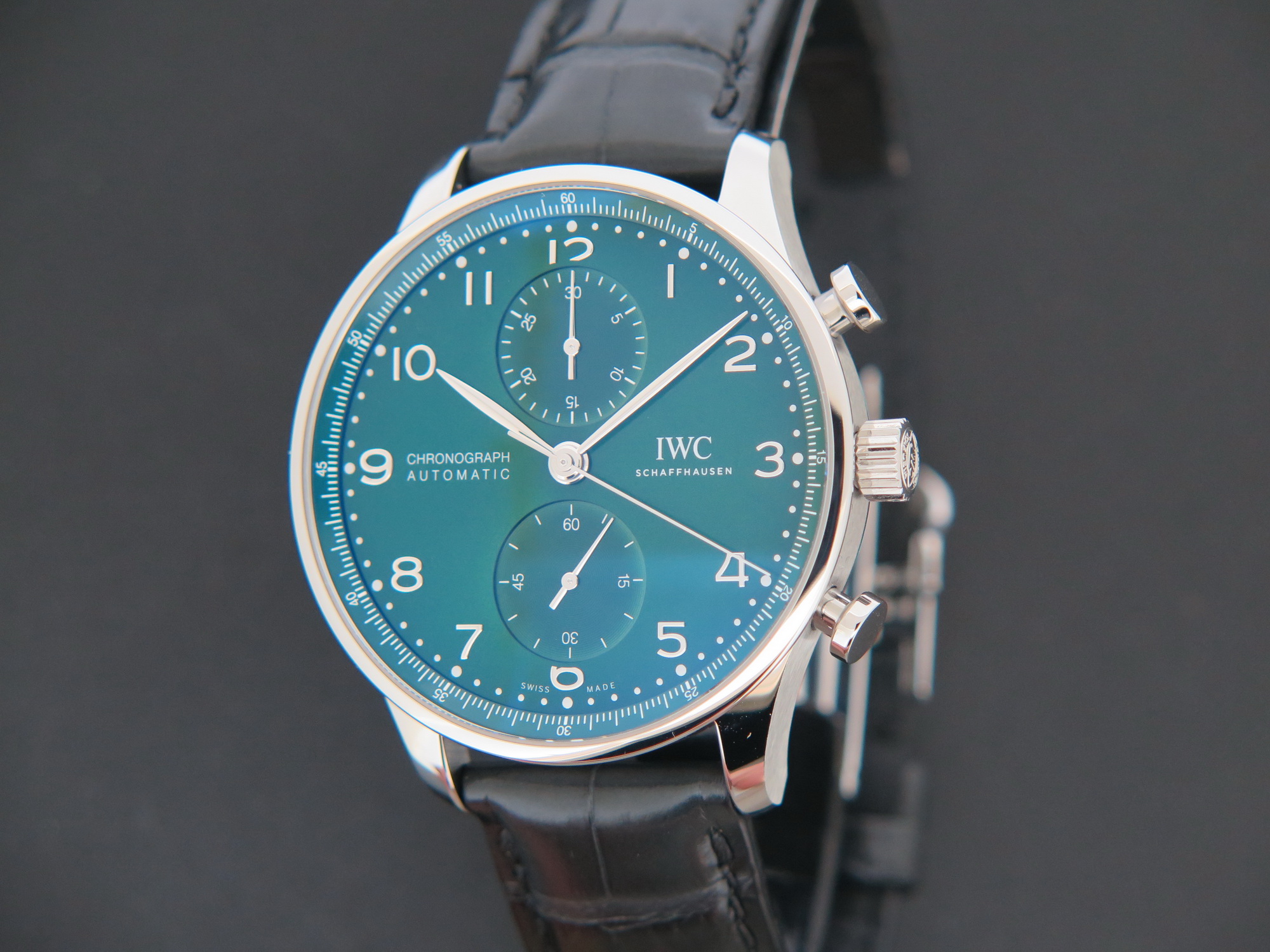 IWC Portugieser Chronograph Green Dial IW371615 NEW