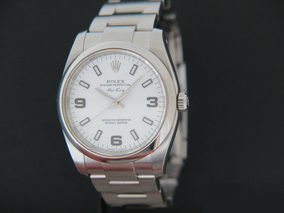 Rolex Air King 3 6 9 White Dial 114200 Watches Filipucci