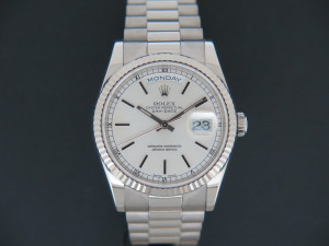 Rolex Day-Date White Gold Silver Dial 118239