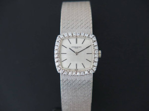 Vacheron Constantin 18k white gold silver dial diamond bezel