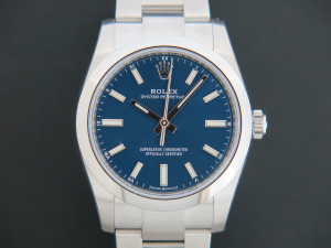 Rolex Oyster Perpetual 34 Blue Dial 124200 NEW FULL STICKERS