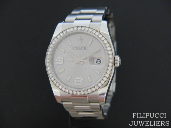 Rolex - Datejust Silver Diamond Dial and Bezel 116244   