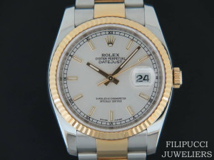 Rolex Datejust Gold/Steel Silver Dial 116233 