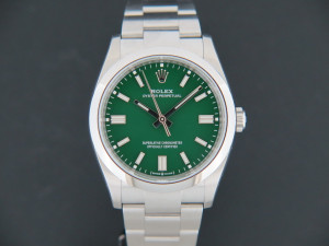 Rolex Oyster Perpetual 36 Green Dial FULL STICKERS 126000 NEW