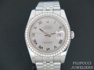 Rolex Datejust Silver Dial and Diamond  Bezel 116244 