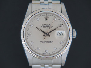 Rolex Datejust Silver Diamond Dial 16234 