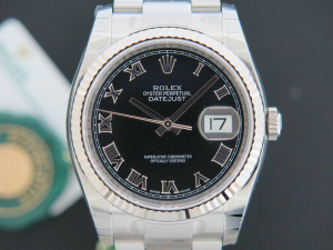 Rolex Datejust Black Roman Dial NEW  116234 