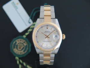 Rolex Datejust Gold/Steel Silver Dial NEW 178243