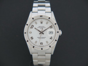 Rolex Date White Arab Dial 15210