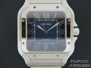 Cartier Santos De Cartier Blue Dial WSSA0013 NEW