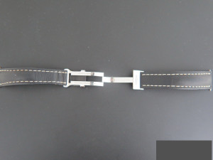 Breitling Black Leather Strap 20-18 mm with folding clasp 
