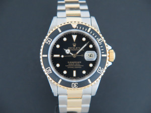 Rolex Submariner Date Gold/Steel Black Dial 16613 FULL SET