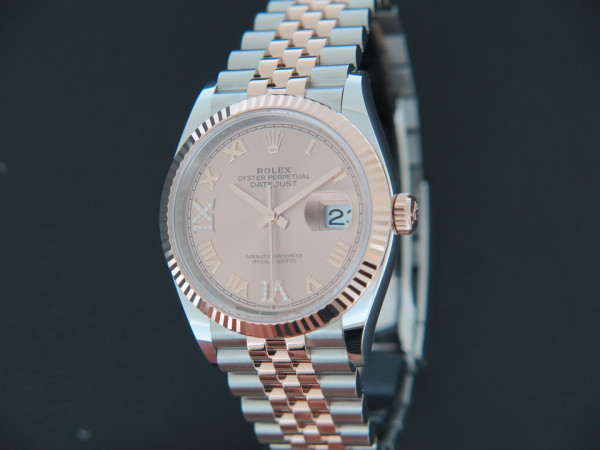 Rolex - Datejust Everose/Steel RosÃ© Diamond Dial NEW 126231