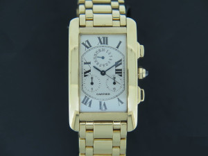 Cartier Tank Americaine Chronoflex Yellow Gold W2601156