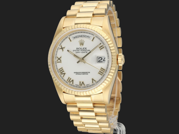 Rolex - Day-Date 36 Yellow Gold White Porcelain Dial 18238