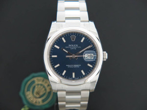 Rolex Date 115200 Blue Dial NEW