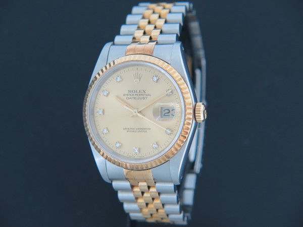 Rolex - Datejust Gold/Steel Champagne Diamond Dial 16233