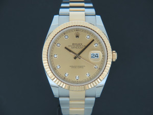 Rolex Datejust 41 Gold/Steel Champagne Diamond Dial 126333