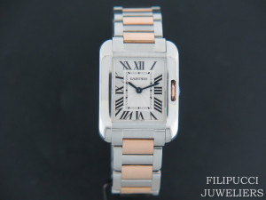 Cartier Tank Anglaise Rosegold/Steel  Silver Dial  W5310036