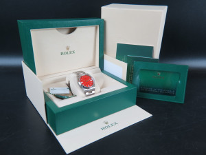 Rolex Oyster Perpetual 126000 NEW Coral Red Dial