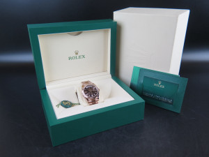 Rolex Day-Date 40 Everose Gold Baguette Chocolate Dial 228235 NEW 