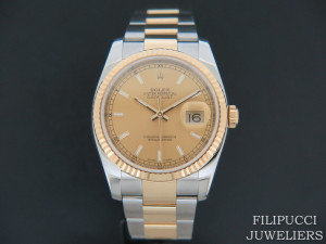 Rolex Datejust Gold/Steel Champagne Dial 116233