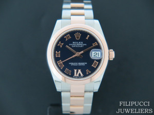 Rolex Datejust Rosegold / Steel Purple VI Diamond Dial 178241