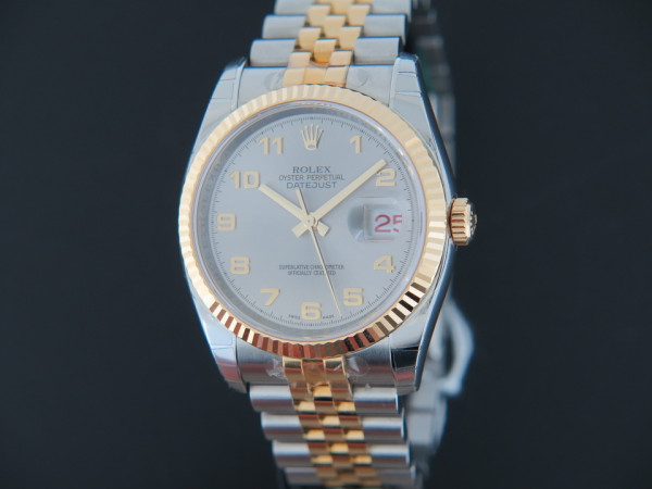 Rolex - Datejust Gold/Steel Grey Arab Dial 116233 NOS IN STICKERS