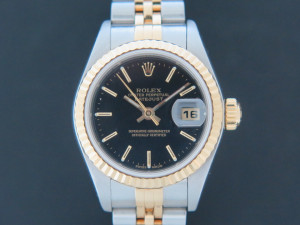 Rolex Datejust Gold/Steel Black Dial 79173