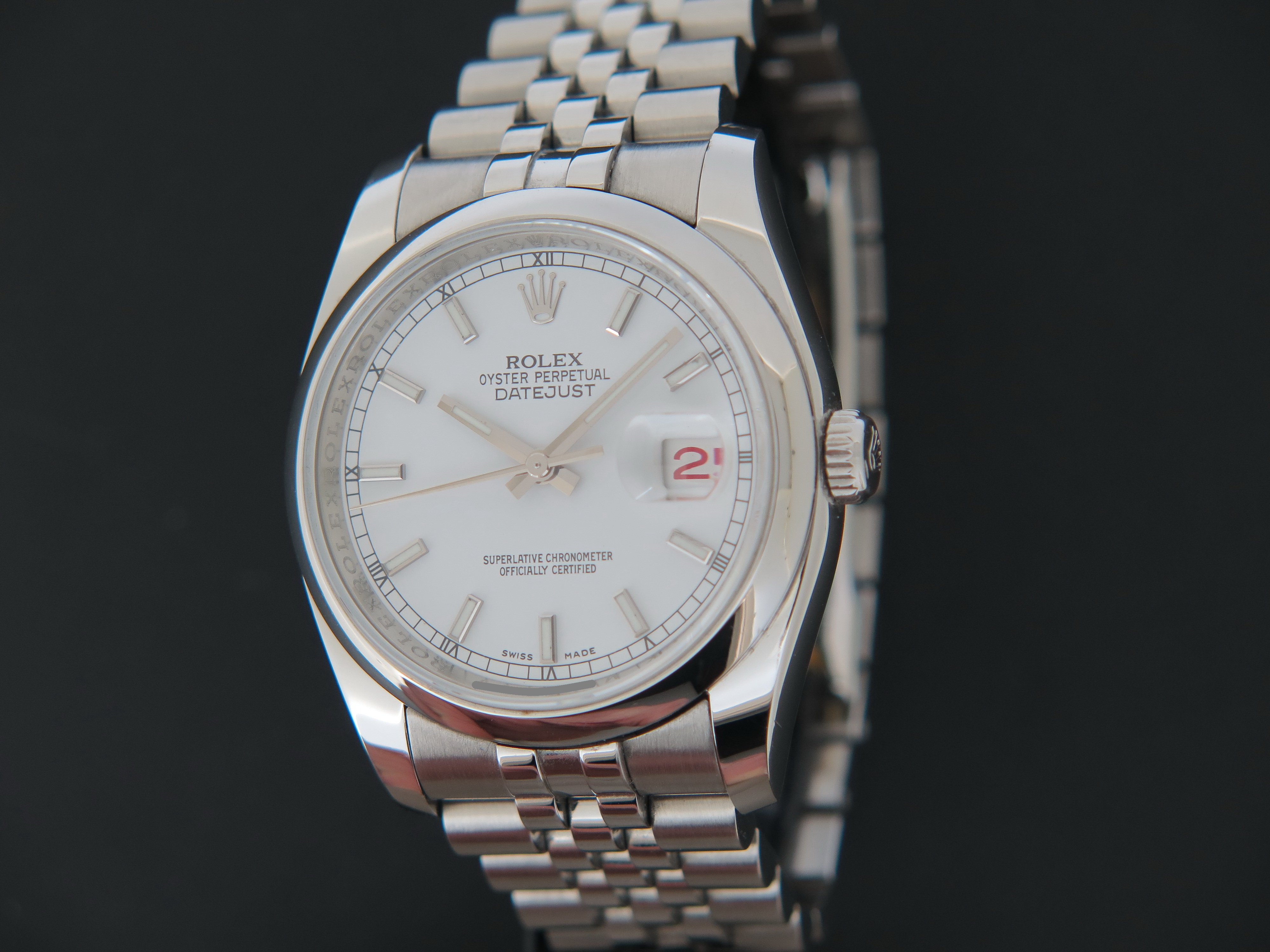 Rolex Datejust 36 White Dial 116200 Uhren Filipucci Juwelers