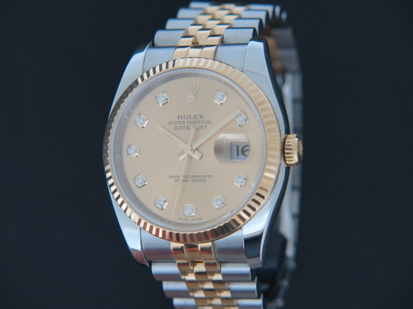 Rolex - Datejust Gold/Steel Champagne Diamond Dial 116233