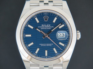 Rolex Datejust 41 Blue Motif Dial 126300 NEW 