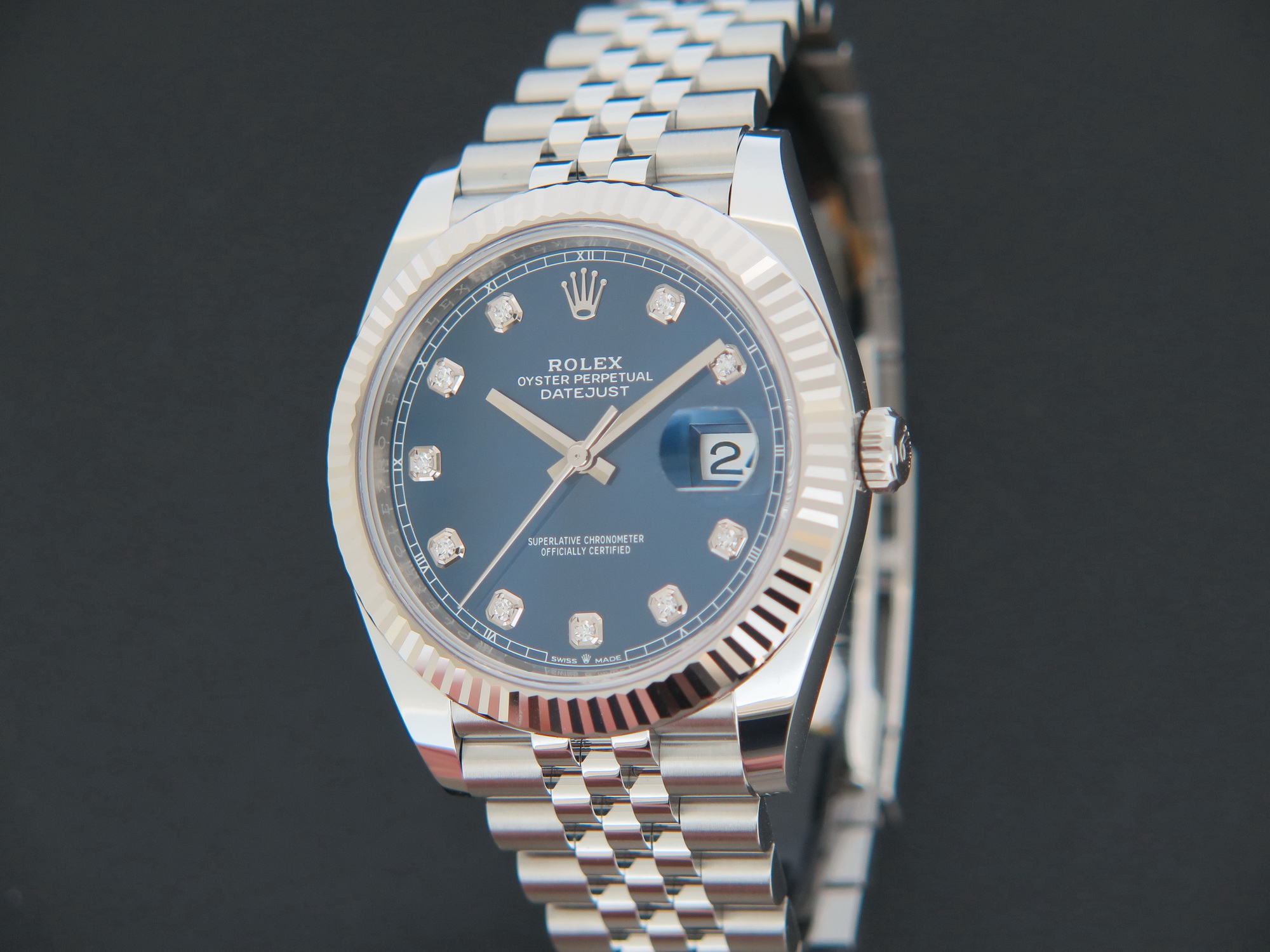 Rolex datejust 41 on sale blue dial jubilee diamond