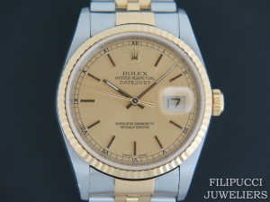 Rolex Datejust Gold/Steel Champagne Dial 16233