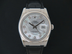 Rolex Datejust White Gold Diamond Mother Of Pearl Dial  116139