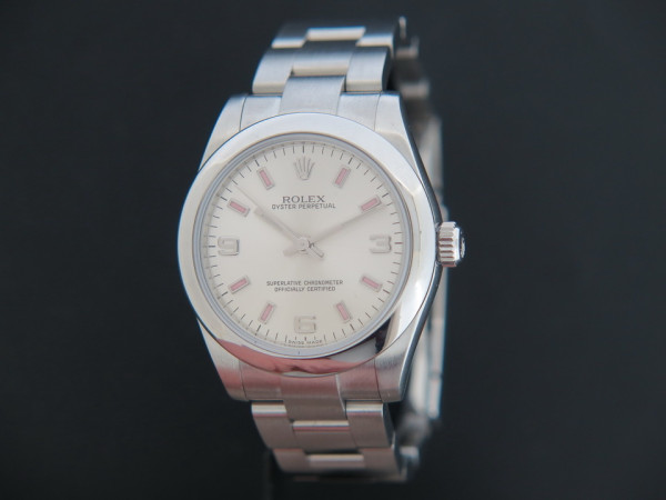 Rolex - Oyster Perpetual 177200 Silver Dial with Pink Index