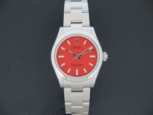 Rolex Oyster Perpetual 31 Coral Red Dial 277200 NEW