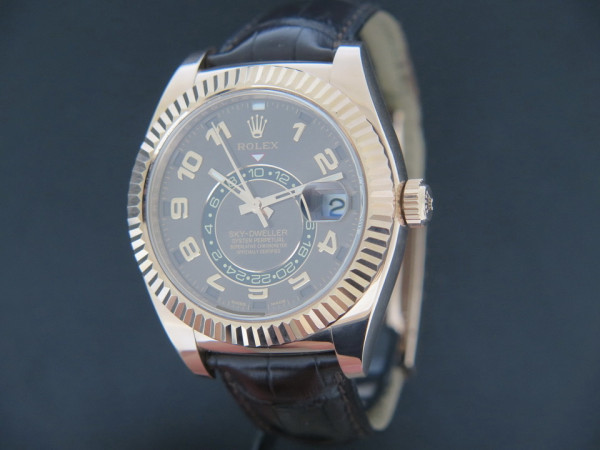 Rolex - Sky-Dweller Everose Gold Leather Strap 326135 