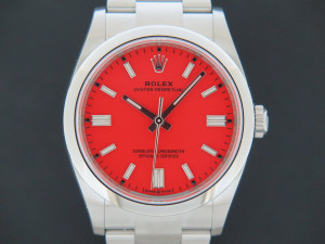 Rolex Oyster Perpetual 36 Coral Red Dial 126000 NEW 