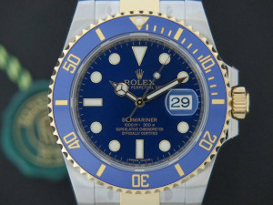 Rolex Submariner Date Gold/Steel Blue Dial NEW 116613LB    