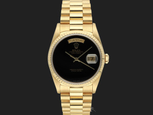Rolex Day-Date 36 Yellow Gold Onyx Dial 18238