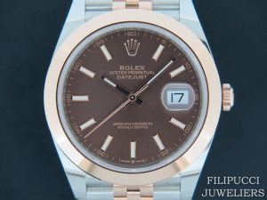 Rolex Datejust 41 Everosegold/Steel Choco Dial NEW 126301