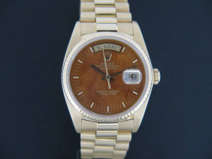 Rolex Day-Date Yellow Gold Wood Dial 18038