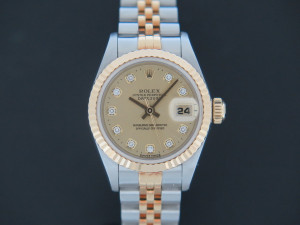 Rolex Datejust Lady Gold/Steel Champagne Diamond Dial 69173