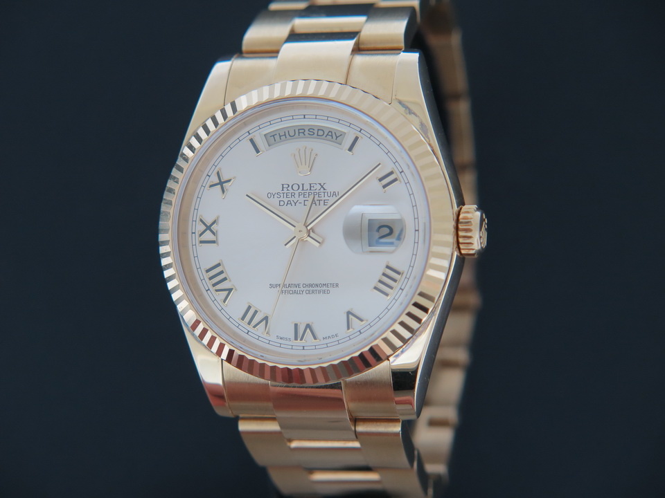 Rolex Day-Date Yellow Gold Silver Dial 118208 / 118238