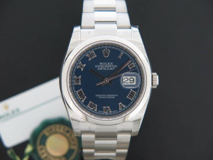 Rolex Datejust Blue Roman Dial NEW 116200 
