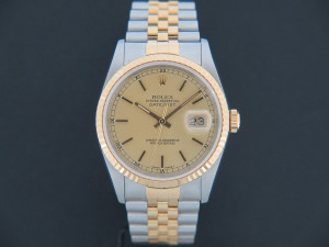 Rolex Datejust Gold/Steel Champagne Dial 16233